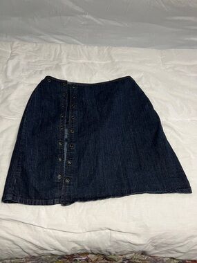 FUBU Dark Indigo lace up -Front Denim Midi Skort Size 13/14